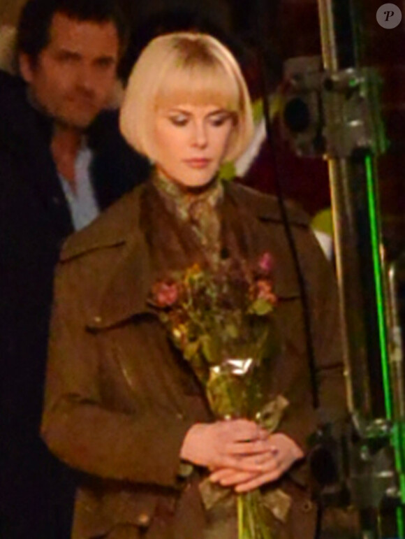 Nicole Kidman affiche son carré sur le tournage du film Paddington Bear à Londres, le 4 novembre 2013.