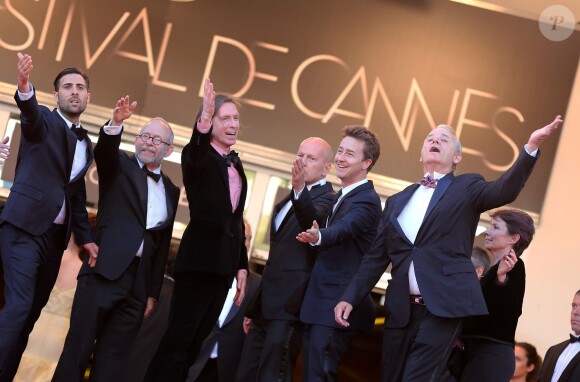 Jason Schwartzman, Bob Balaban, Wes Anderson, Bruce Willis, Edaward Norton et Bill Murray à Cannes le 16 mai 2013.