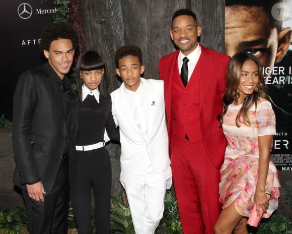 Trey, Willow, Jaden, Will et Jada Pinkett Smith lors de l'avant-première du film After Earth. New York, le 29 mai 2013.