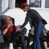 Johnny Hallyday et sa femme Laeticia à Malibu, le 9 novembre 2013.