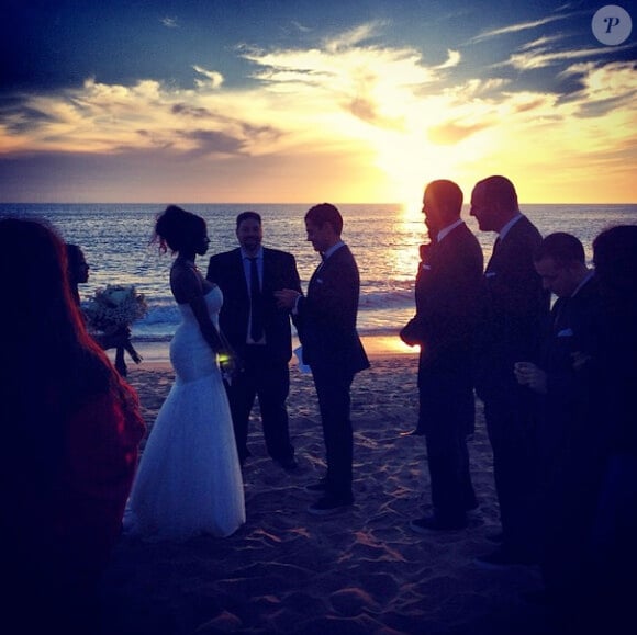 Photo d'un mariage prise par Laeticia Hallyday à Malibu le 9 novembre 2013.