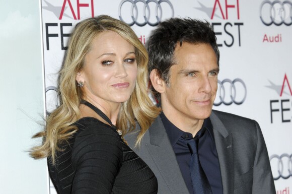 Christine Taylor et Ben Stiller à la première de La vie rêvée Walter Mitty à Los Angeles le 13 novembre 2013.