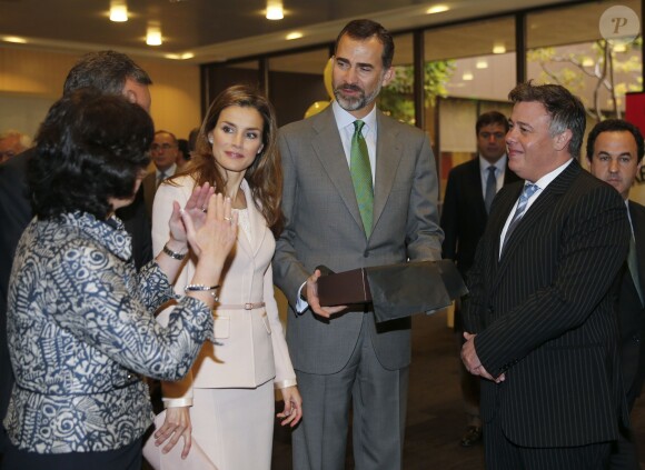 Le prince Felipe d'Espagne et son épouse Letizia se sont rendus à un petit-déjeuner avec des entrepreneurs espagnols du "Hispanic IT Executive Council" dans la Silicon Valley, le 14 Novembre 2013.