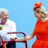 Le roi Willem-Alexander et la reine Maxima des Pays-Bas en visite sur l'île de Saint-Eustache dans les Caraïbes le 15 novembre 2013