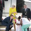 Le roi Willem-Alexander et la reine Maxima des Pays-Bas en visite sur l'île de Saba dans les Caraïbes le 15 novembre 2013