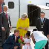 Le roi Willem-Alexander et la reine Maxima des Pays-Bas en visite sur l'île de Saba dans les Caraïbes le 15 novembre 2013