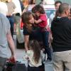 Jennifer Lopez sur le tournage du film "The Boy Next Door" à Los Angeles où elle a reçu la visite de ses enfants Max et Emme, le 17 novembre 2013.