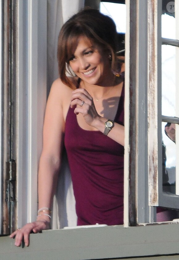 Jennifer Lopez sur le tournage du film "The Boy Next Door" à Los Angeles, le 16 novembre 2013.