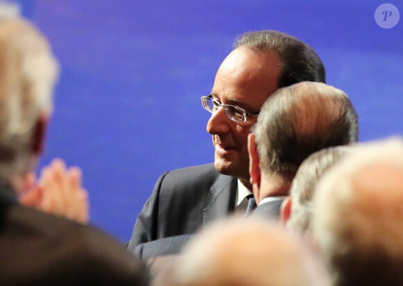 Francois Hollande et Jacques Chirac au Musée du Quai Branly à Paris, le 21 Novembre 2013