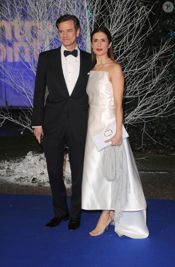 Colin Firth et Livia Giuggioli à l'ocassion du second Winter Whites Gala de Centrepoint qui se tenait au palais de Kensington à Londres, le 26 novembre 2013.