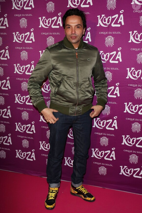 Kamel Ouali à la représentation du nouveau spectacle du Cirque du Soleil, "Kooza", sur l'ïle Seguin à Boulogne-Billancourt, le 26 novembre 2013.