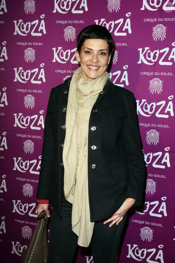Cristina Cordula à la représentation du nouveau spectacle du Cirque du Soleil, "Kooza", sur l'ïle Seguin à Boulogne-Billancourt, le 26 novembre 2013.