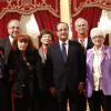 Sonia Rykiel, Serge Haroche, Hélène Waysbord-Loing, Yvette Roudy, Pierre Aidenbaum, Mustapha Bayadroun et Edouard Brezin décorés par François Hollande - Cérémonie de décoration au palais de l'Elysée à Paris, le 28 novembre 2013.
