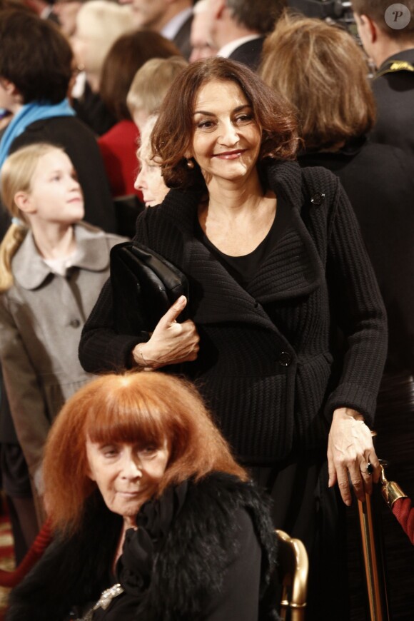 Sonia Rykiel et sa fille Nathalie Rykiel - Cérémonie de décoration au palais de l'Elysée à Paris, le 28 novembre 2013.