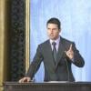 Tom Cruise s'exprime dans l'église de scientologie de Madrid, le 18 septembre 2004.