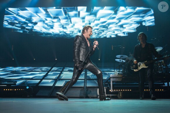 Exclusif - Johnny Hallyday en concert au Palais Omnisports de Paris Bercy pour son 70e anniversaire dans le cadre du "Born Rocker Tour", le 15 juin 2013.