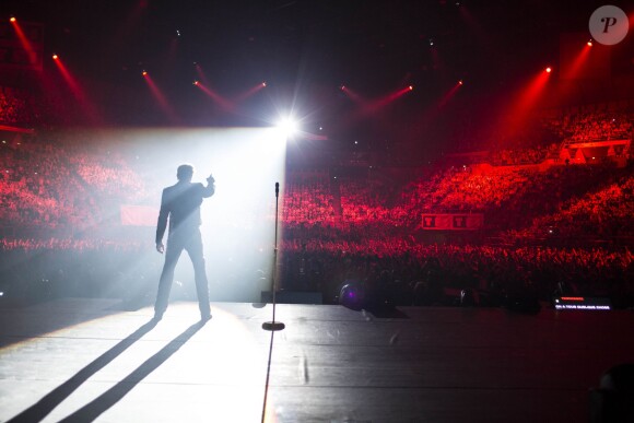 Exclusif - Johnny Hallyday en concert au Palais Omnisports de Paris Bercy pour son 70e anniversaire dans le cadre du "Born Rocker Tour", le 15 juin 2013.