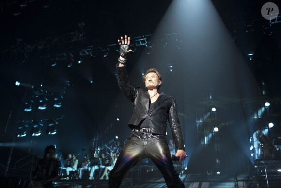Exclusif - Johnny Hallyday en concert au Palais Omnisports de Paris Bercy pour son 70e anniversaire dans le cadre du "Born Rocker Tour", le 15 juin 2013.
