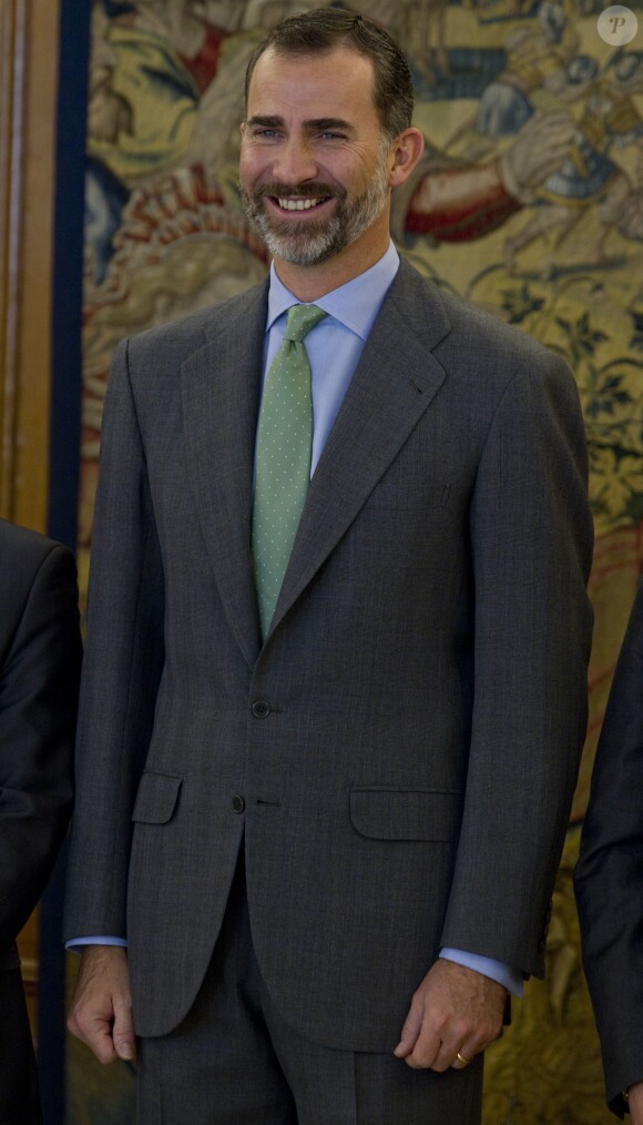 Felipe d'Espagne en audience à la Zarzuela le 5 décembre 2013