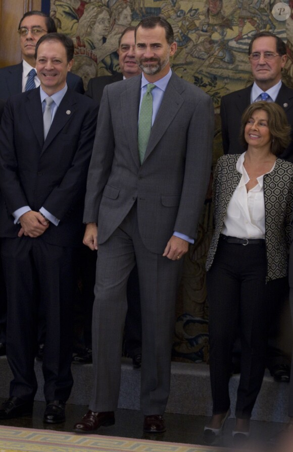 Felipe d'Espagne en audience à la Zarzuela le 5 décembre 2013