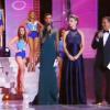 Sonia Rolland, Miss France 2000, présente les 12 demi-finalistes de Miss France 2014 lors de l'élection Miss France 2014 sur TF1, en direct de Dijon, le samedi 7 décembre 2013