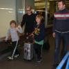 Exclusif - Roan et Quinn - Sharon Stone et ses trois enfants Roan, Quinn, et Laird arrivent à l'aéroport d'Orly en provenance de Marrakech, le 30 novembre 2013.