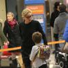 Exclusif - Quinn - Sharon Stone et ses trois enfants Roan, Quinn, et Laird arrivent à l'aéroport d'Orly en provenance de Marrakech, le 30 novembre 2013.