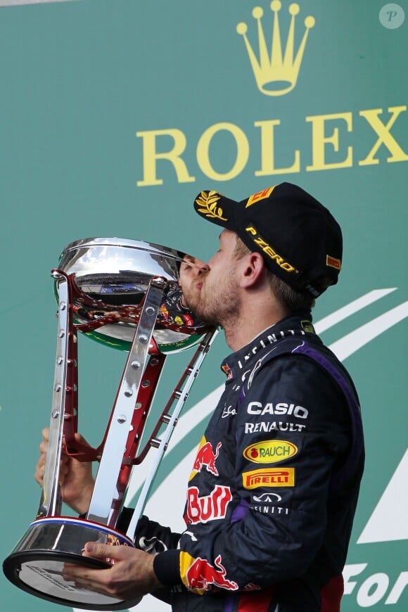 Sebastian Vettel après sa victoire au Grand Prix des Etats-Unis sur le Circuit des Amériques à Austin, le 17 novembre 2013