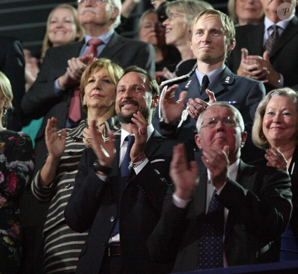 Le prince Haakon de Norvège lors du concert du prix Nobel de la Paix le 11 décembre 2013 au Spektrum d'Oslo