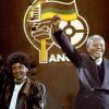 Nelson Mandela et Winnie à Wembley en avril 1990.