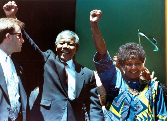 Nelson et Winnie Mandela à Oakland le 30 juin 1990.