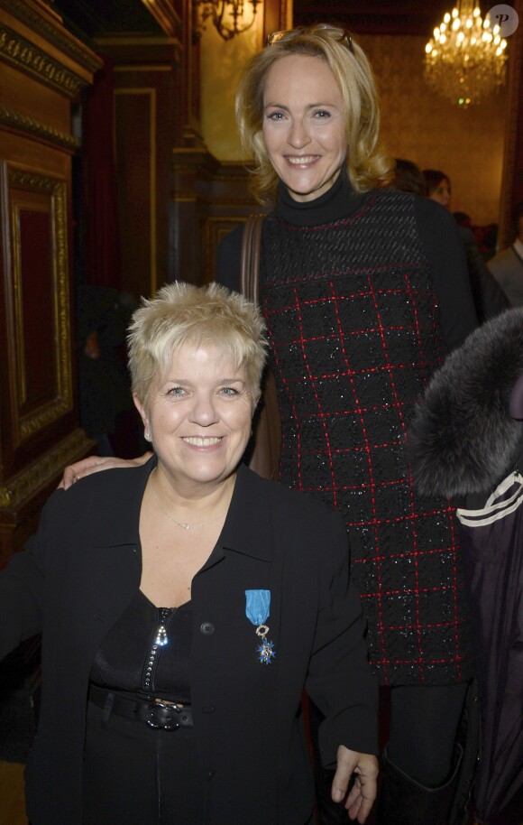 Mimie Mathy et Alexandra Vandernoot au théâtre de la Porte Saint-Martin à Paris, le 13 decembre 2013.