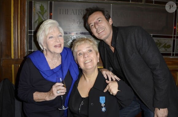 Line Renaud, Mimie Mathy et Jean-Luc Reichmann au théâtre de la Porte Saint-Martin à Paris, le 13 decembre 2013.