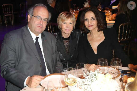 Exclusif - David Khayat, Marie-Christiane Marek et Nathalie Rykiel à la 18eme édition de la vente aux enchères des Sapins de Noël des créateurs a l'hôtel Salomon de Rothschild à Paris, le 9 décembre 2013.