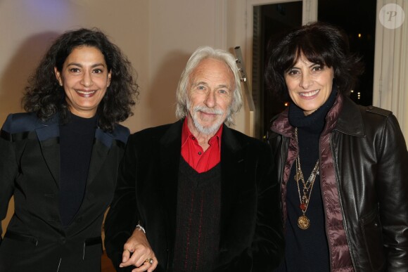 Exclusif - Pierre Richard et sa femme avec Inès de la Fressange à la 18eme édition de la vente aux enchères des Sapins de Noël des créateurs a l'hôtel Salomon de Rothschild à Paris, le 9 décembre 2013.