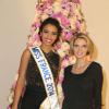 Exclusif - Miss France 2014, Flora Coquerel et Sylvie Tellier (enceinte) à la 18eme édition de la vente aux enchères des Sapins de Noël des créateurs a l'hôtel Salomon de Rothschild à Paris, le 9 décembre 2013.