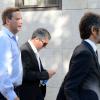 Jorge Messi, père de Lionel, arrive avec ses avocats au tribunal de Gava, près de Barcelone, le 27 septembre 2013, où il doit être entendu dans le cadre de sa mise en examen pour fraude fiscale.