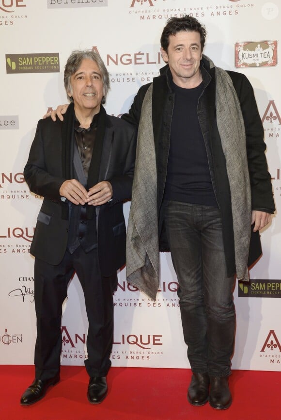 Ariel Zeitoun et Patrick Bruel lors de la première du film Angélique à Paris, le 16 décembre 2013.