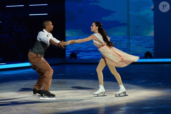 EXCLUSIF. Kenza Farah lors de la finale d'Ice Show, le 18 décembre 2013, sur M6.
