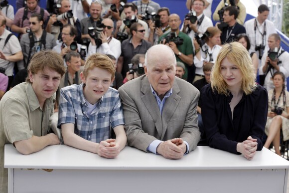Le casting de Renoir (Vincent Rottiers, Thomas Doret, Michel Bouquet et Christa Théret) à Cannes le 26 mai 2012.