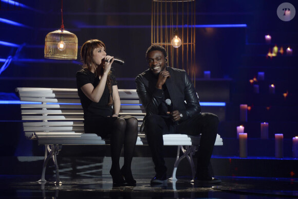 Zaz et Corneille lors de la soirée Samedi soir on chante Piaf, diffusée sur TF1 le vendredi 17 janvier 2014