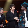 Exclusif - Grégoire, Patrick Fiori et Cornelle lors de l'enregistrement de l'émission Samedi soir on chante Piaf, diffusée le 17 janvier 2014 sur TF1 