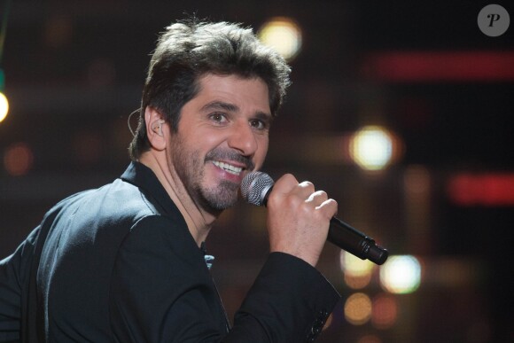 Exclusif - Patrick Fiori lors de l'enregistrement de l'émission Samedi soir on chante Piaf, diffusée le 17 janvier 2014 sur TF1 