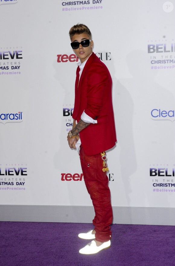 Justin Bieber a la première de son film à Los Angeles, le 18 décembre 2013.