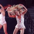 Beyoncé sur scène avec The Mrs. Carter Show World Tour de passage à Vancouver le 1er décembre 2013.