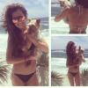 Cheryl Cole fêtant Noël en Afrique du sud, le 28 décembre 2013 sur la plage.