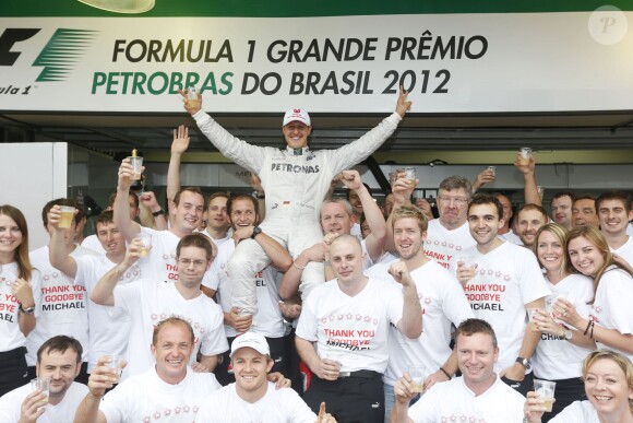 Michael Schumacher lors de sa dernière course au Grand Prix du Brésil à Sao Paulo le 25 novembre 2012