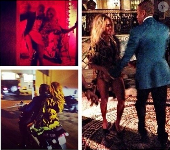 Beyoncé et Jay Z ont célébré le Nouvel An à la Versace Mansion (officiellement nommée Casa Casuarina) à Miami Beach. Le 31 décembre 2013.