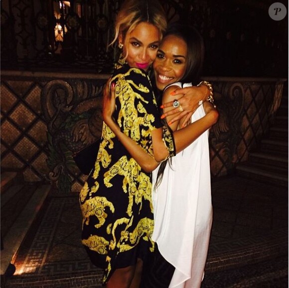 Beyoncé et Michelle Williams au soir du Nouvel An à la Versace Mansion. Miami, le 31 décembre 2013.