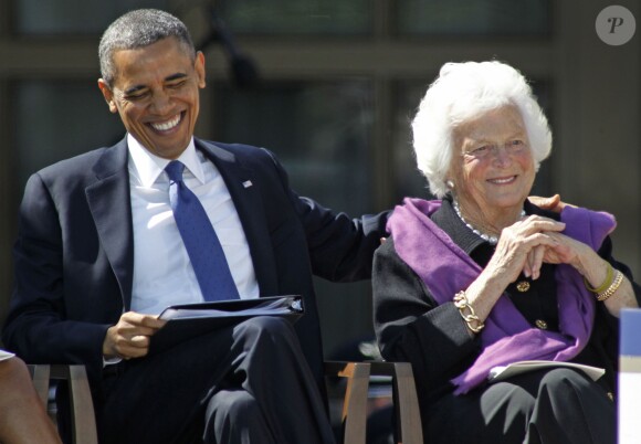 Barack Obama et Barbara Bush à Dallas, le 25 avril 2013.
